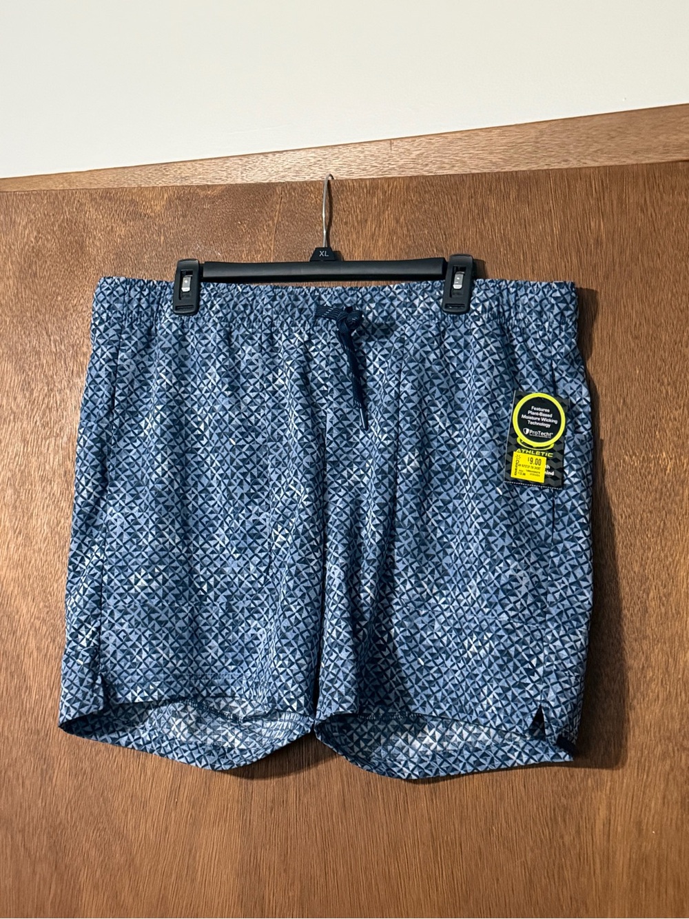 Athletic Works Blue Patterned Athletic Shorts